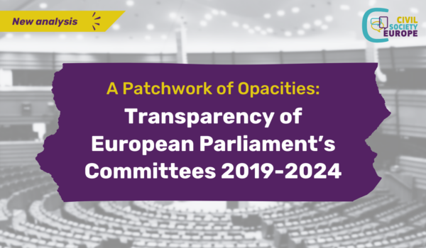 A Patchwork of Opacities: CSE Reports on the Transparency of European Parliament Committees in the 2019-2024 Term